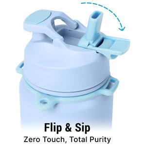 Botella de Agua Deportiva con Aislamiento de Doble Pared de Acero Inoxidable de 32 oz con Logotipo Personalizado y 3 Tapas - Product Image 4