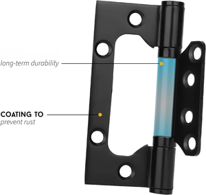Charnières de porte de meubles 4*3 pouces en acier laminé à froid, charnière de porte dissimulée sans mortaise, facile à installer, robuste, 180° °   Charnière de porte - Product Image 3