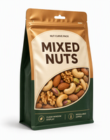 Sachet refermable personnalisé pour emballage de noix, qualité alimentaire PE, 500g 1kg, avec fermeture éclair en aluminium pour snacks