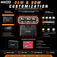 REDSEA RG300 110W LED Grille Light Spot Projector Lens 6000K Dual Cooling Fan L-H Bracket Aluminum IP68 Proyector Parrilla Auto
