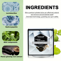 Poudre dentifrice blanchissante probiotique Keleek au ginseng Panax et hydroxyapatite, saveur menthe, sans fluorure, pour des dents plus éclatantes