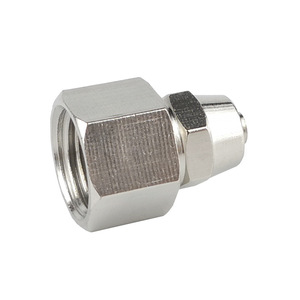 Conector Neumático de Cobre Niquelado, Recto, con Rosca Interna y Tuerca de Bloqueo PCF6 1/8 2/10 3/12 4/16mm - Product Image 1