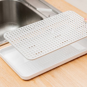 Plastic Drainboard Kitchen Sink Tray Household Bathroom Draining Board Bowl Cup <b>Dish</b> Drying <b>Rack</b> Mat Pad Food Tea Plate - Product Image 1