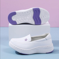 Chaussures blanches en cuir véritable super douces et légères pour infirmières, femmes, médecins, personnel hospitalier, chaussures de travail
