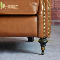 Canapé individuel en cuir PU de style américain Chesterfield, fauteuil capitonné pour la maison, design pour KTV, café, bureau, bar à whisky et cigares