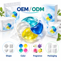 Capsules Hypoallergéniques à 4 Compartiments Entièrement Remplies de Liquide |   Vêtements jetables écologiques |   Nettoyant + Doux + Protection des couleurs + Soin botanique