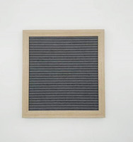 10x10 pouces, panneau de lettres en feutre artisanal en bois massif gris avec crochets pour la maison Dec