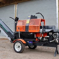 Fendeuse de bois 12T 20T avec convoyeur de 3,2 m pour l'approvisionnement en bois, machine forestière pour le traitement du bois et le sciage