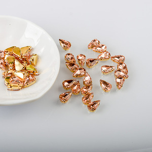 Zhubi-<span class=keywords><strong>gotas</strong></span> de <span class=keywords><strong>agua</strong></span> con diamantes de imitación de cristal, cuentas de gota de acero inoxidable doradas de colores para fabricación de joyas, venta al por mayor - Product Image 6