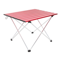 K.D. Table de camping pliable en aluminium léger et durable, moderne, entièrement en aluminium - Meuble d'extérieur portable pour barbecue et cour