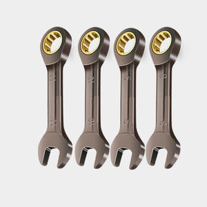 Llave de Trinquete Fija de Mango Corto, Níquel Negro, Mini Llave de Boca Abierta para Reparación de Automóviles, Grado DIY, Personalización OEM Disponible - Product Image 1