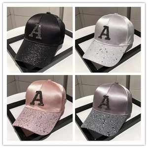 Gorra de béisbol con diamantes de imitación para mujer, sombrero de béisbol con letras <span class=keywords><strong>A</strong></span> <span class=keywords><strong>R</strong></span> D en color rosa, negro, blanco y gris, estilo Hip hop - Product Image 3