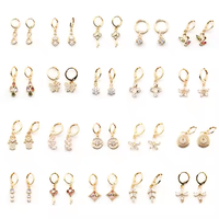 Boucles d'oreilles tendance pour femmes en acier inoxydable doré, accessoires de mode mignons avec zircon