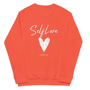 Sweat-shirt unisexe en coton biologique à manches raglan avec motif Self Love - Product Image 5