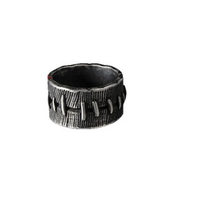 Stainless Steel Retro Men's <b>Ring</b> SA1222 Patchwork Design Geometric Pattern Gift Jewelry - Product Image 3