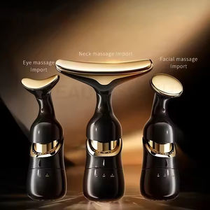 Appareil de beauté pour usage domestique, masseur facial vibrant anti-âge, raffermissant la peau, éliminateur de rides du visage, lifting du cou, avec 3 têtes - Product Image 1