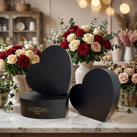 AM-GPB33 Ammy 99 Boîte cadeau rose 3 en 1 en forme de cœur, boîte en papier, fleur fraîche, rose éternelle, boîte vide pour la Saint-Valentin