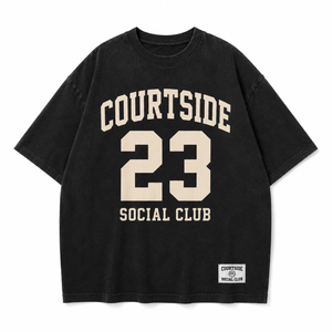 T-shirt graphique de basketball pour femmes Courtside Social Club, coupe oversize, manches courtes, pour le jour du match, vente en gros - Product Image 5