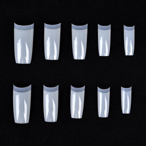 KADS 100 Uñas Postizas Francesas de Longitud Regular, Puntas de Uñas Acrílicas Artificiales de Cobertura Media de ABS Natural para Manicura Francesa en Salón - Product Image 1