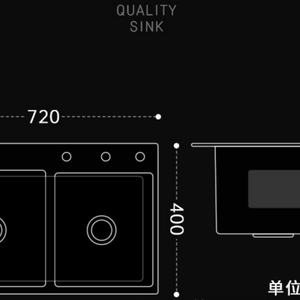 Fregadero de Cocina Moderno Inteligente de Acero Inoxidable, Nano Negro, Grande, Bajo Encimera, con Grifo Multifunción, Doble Tazón Cuadrado, 2 Orificios - Product Image 3