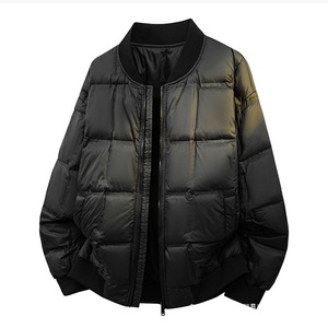 Manteau en coton à col baseball pour homme, hiver, épais, chaud, couleur unie, coupe ample, vêtement d'extérieur - Product Image 4