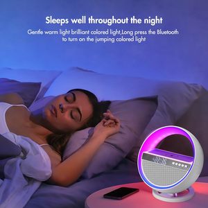 Thời trang hàng đầu đa chức năng hiển thị kỹ thuật số <span class=keywords><strong>Alto</strong></span> falante LED đầy màu sắc đồng hồ báo thức <span class=keywords><strong>Bluetooth</strong></span> <span class=keywords><strong>Speaker</strong></span> với sạc không dây nhanh - Product Image 4