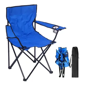 Groothandel Blauw Zwart Opvouwbare Stalen Aluminium Lounge Seat Camping Picknick Strandstoelen