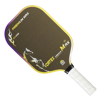 Raket Pickleball TUOYUAN Kustom Titanium T700 Inti Busa EPP 16mm Tepi Gradasi Emas Pabrik OEM