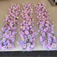 C-402 Großhandel Hochzeits-Kunstblumen-Läufer Lila Seiden-Lavendel-Blumen-Läufer für Hochzeits- und Eventdekoration