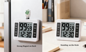 Nhựa nhà bếp nấu ăn bảng hoặc treo tường đồng hồ đếm ngược với thời gian LCD Đồng hồ báo thức nam châm mạnh mẽ cho bài tập về nhà học tập phòng tập thể dục - Product Image 6