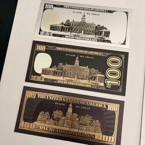 เหรียญเกมส์รูป<span class=keywords><strong>ธนบัตร</strong></span> <span class=keywords><strong>100</strong></span> ดอลลาร์ สีสันสดใส บัตรเกมส์ฟอยล์เคลือบทอง/เงิน พลาสติกพิมพ์ลายธนบัตร ธีมธุรกิจสหรัฐอเมริกา - Product Image 1