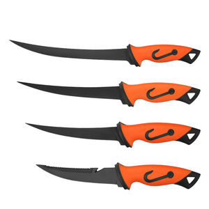 سكين تقطيع السمك قابل للتخصيص من الفولاذ المقاوم للصدأ 5Cr15 بمقبض مطاطي برتقالي/رمادي، ملحقات صيد صناعية - Product Image 6