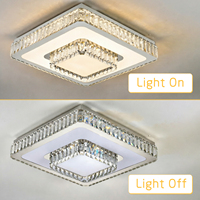 Vente en gros en ligne de luminaires de plafond modernes et luxueux en cristal pour salon, style nordique, chrome, LED, cristal K9, lampe de plafond LED pour chambre à coucher
