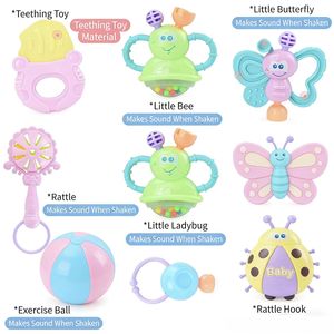 Sonajero de mano para bebé, juguetes para recién nacidos, mordedor suave de animales bonitos, sonajero de mano, juguetes educativos para el desarrollo del bebé de 0 a 12 meses - Product Image 5