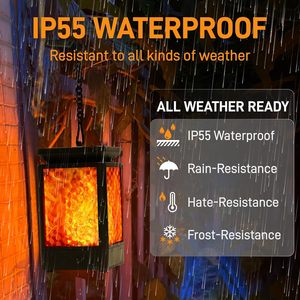 Linterna colgante solar OEM llama parpadeante LED impermeable decoración al aire libre patio jardín Mesa llama lámpara linternas solares - Product Image 4