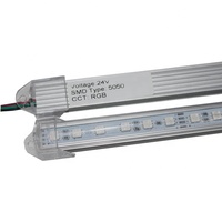 Barra de luz led rgb 24V de buena calidad smd 5050 tira led rígida rgb con AL Vivienda + pc con 44Key o Mini controlador