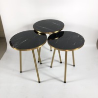 Ensemble de 3 tables pliantes en métal bon marché, design moderne, table d'appoint pour salon, buffets, armoires