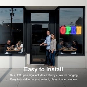 LemonNova <b>LED</b> Open Sign 40x14 Inch Remote Control Brightness Speed Adjustment 14 Modes Static Text Display for Business - Product Image 5