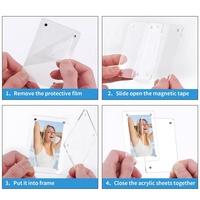 Instax Mini Acrylique 2x3 Cadre Photo Magnétique pour Réfrigérateur Cadre Photo Aimant Acrylique Double Face Transparent