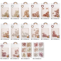 Breloques pour ongles en alliage diamant coloré, 20 pièces, sac d'emballage creux, strass super brillant, accessoires manucure