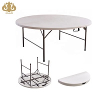 Table ronde pliante en plastique pour événements de mariage, personnalisation d'usine, en vente