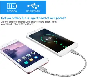Cáp Chuyển Đổi USB C Sang Micro USB OTG, Dùng Cho Thiết Bị Android MacBook Pro Galaxy S8/S9/S10 Pixel 3 XL/2XL