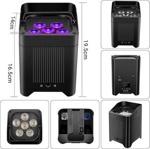 Nuove Luci Uplight 6*18W a Batteria Wireless RGBWA+UV per Interni ed Esterni, Luci da Parete Ricaricabili per Matrimoni, Feste, DJ e Palcoscenici 2026 - Product Image 3