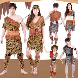Nouveautés BX : Costumes de cosplay amusants pour la famille, imprimé léopard, style africain et indien, pour Halloween, costumes de <span class=keywords><strong>homme</strong></span> <span class=keywords><strong>des</strong></span> cavernes pour parents et enfants - Product Image 2