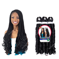 Nouveau produit phare Mira 22 pouces 280g/paquet Cheveux à tresser bouclés à la française en fibre haute température sans flamme, tresses au crochet, pointes ondulées, trame simple