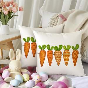 RABUSOFA 18x18 pulgadas naranja zanahorias decoración fundas de almohada para el hogar sofá Pascua primavera vacaciones asiento cojines almohada - Product Image 2