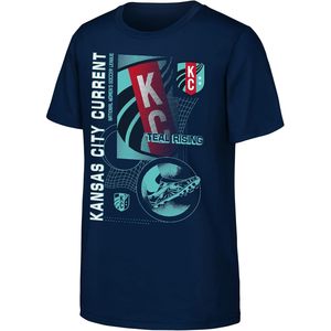T-shirt pour jeunes FOXA Kansas City à manches courtes, imprimé, en coton respirant, jersey pour hommes, design Teal Rising - Product Image 1