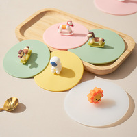 Couvercle en silicone de qualité supérieure, anti-poussière, anti-fuite, de qualité alimentaire, mignon, dessin animé, accessoire universel pour tasses à café en céramique, 12/10 cm