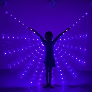 Set di <span class=keywords><strong>Ali</strong></span> d'<span class=keywords><strong>Angelo</strong></span> di Iside con Luci LED per Danza del Ventre, Bastoni Telescopici Flessibili per Adulti, Bestseller per Halloween, Natale e Capodanno Cinese - Product Image 5