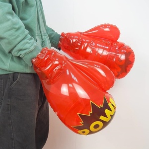 PVC Inflatable Boxing Gloves 44*31*20 CM <b>Red</b> Color with Hand <b>Pump</b> for Kids and Adults Training and Workouts Exercise - Product Image 5